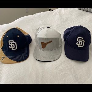 3 Padres Baseball Caps Hats